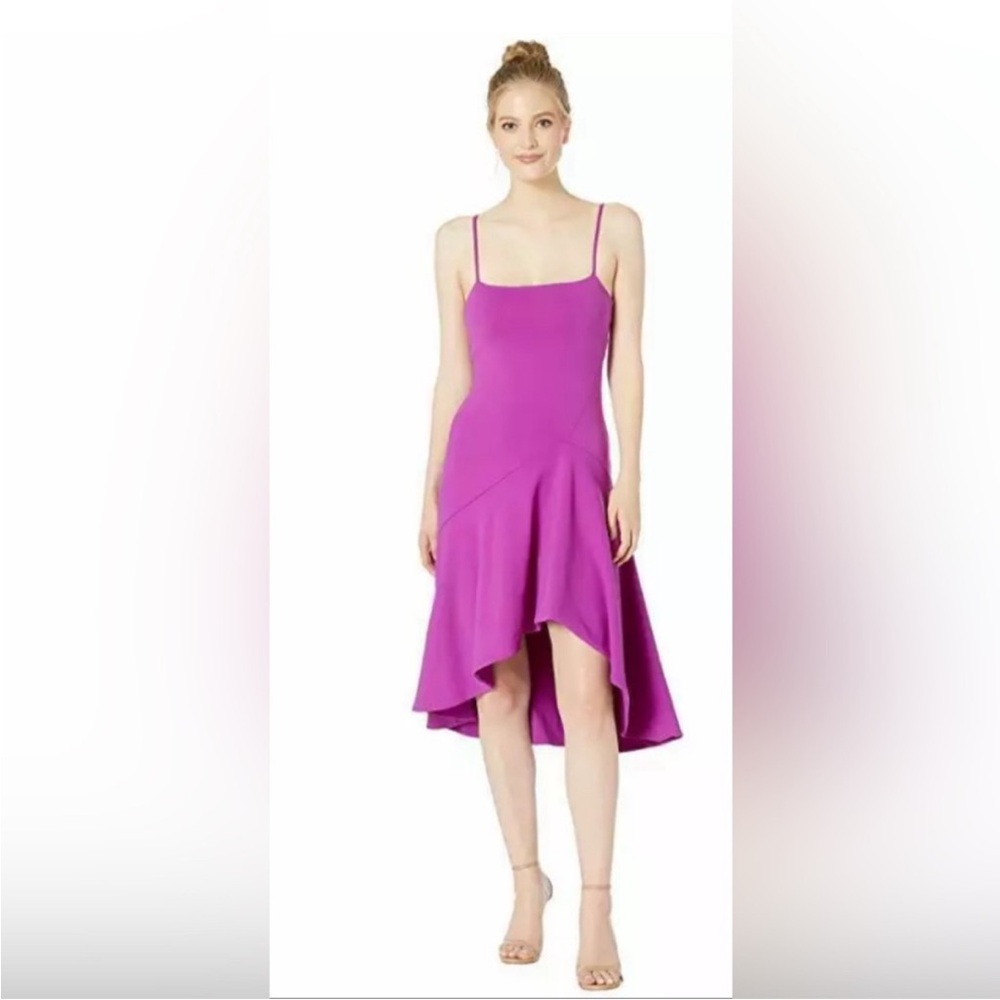 NWT Susana Monaco Thin Strap Angled Dress in Malbec - Picture 1 of 6